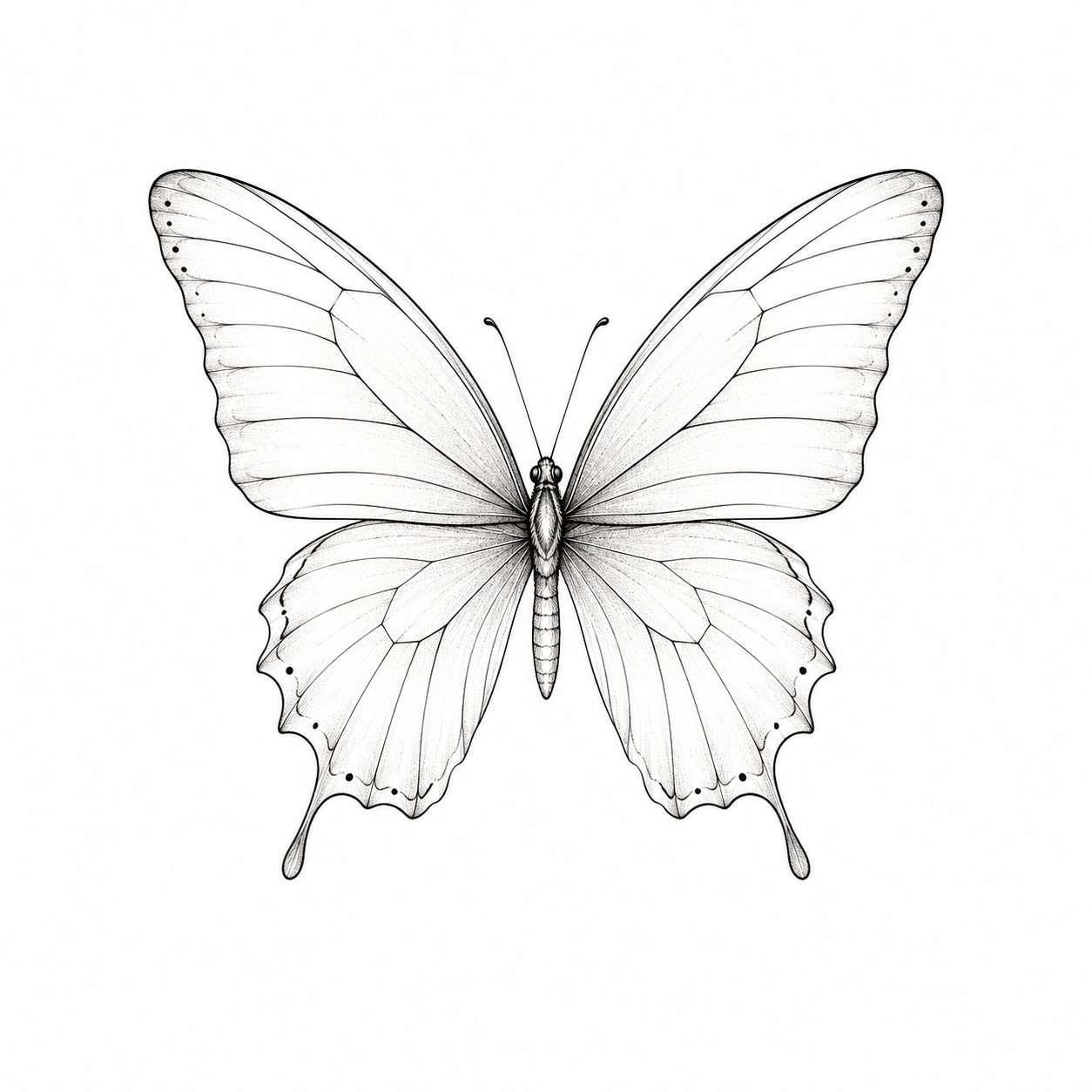 Butterfly tattoo idea with floral details to preview on skin
