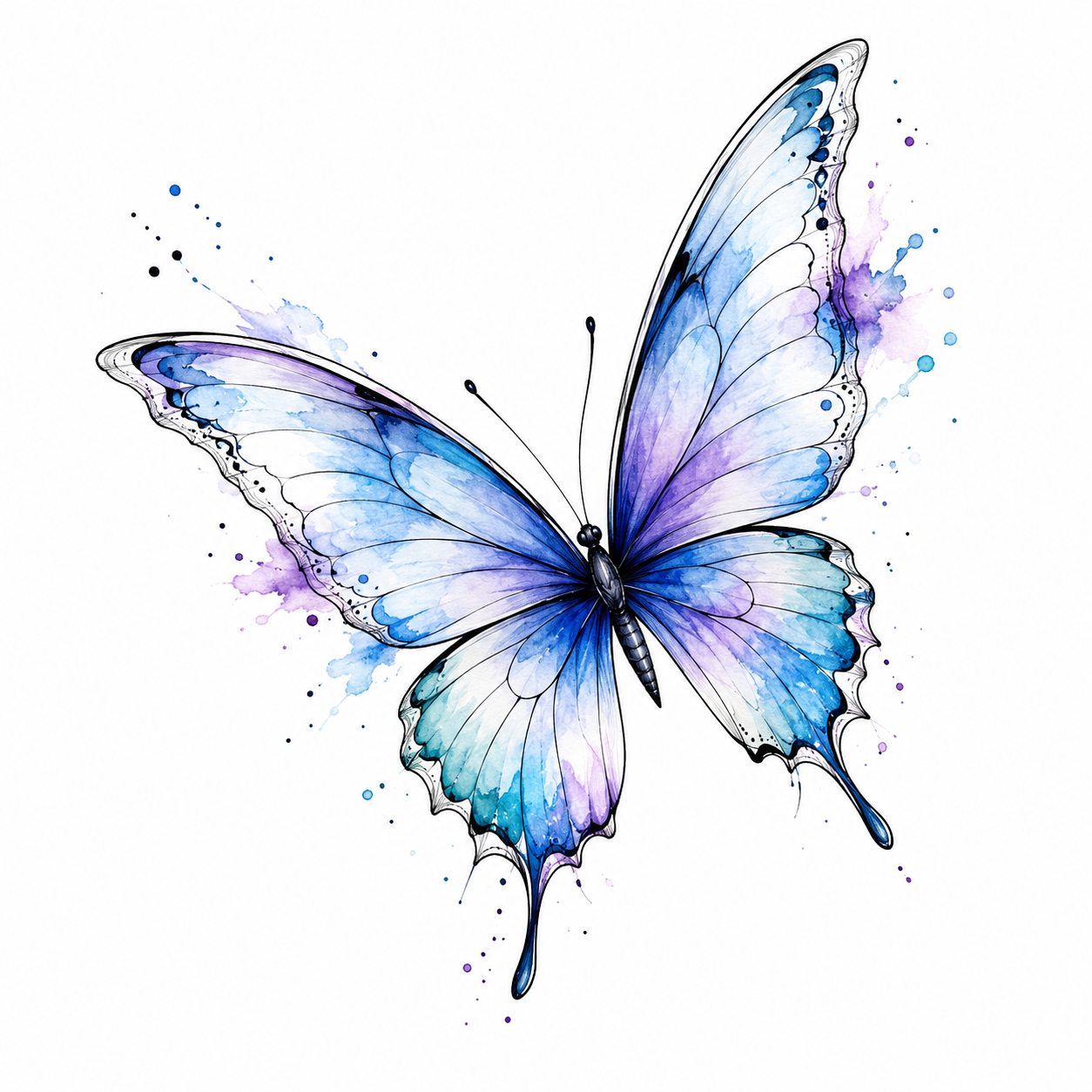 Detailed butterfly tattoo artwork